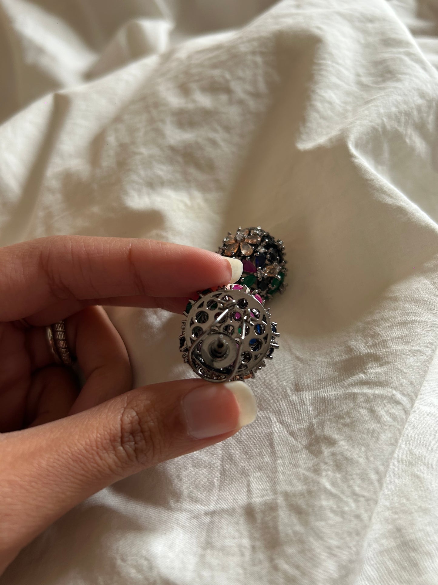 Floral Pattern Stone Studs