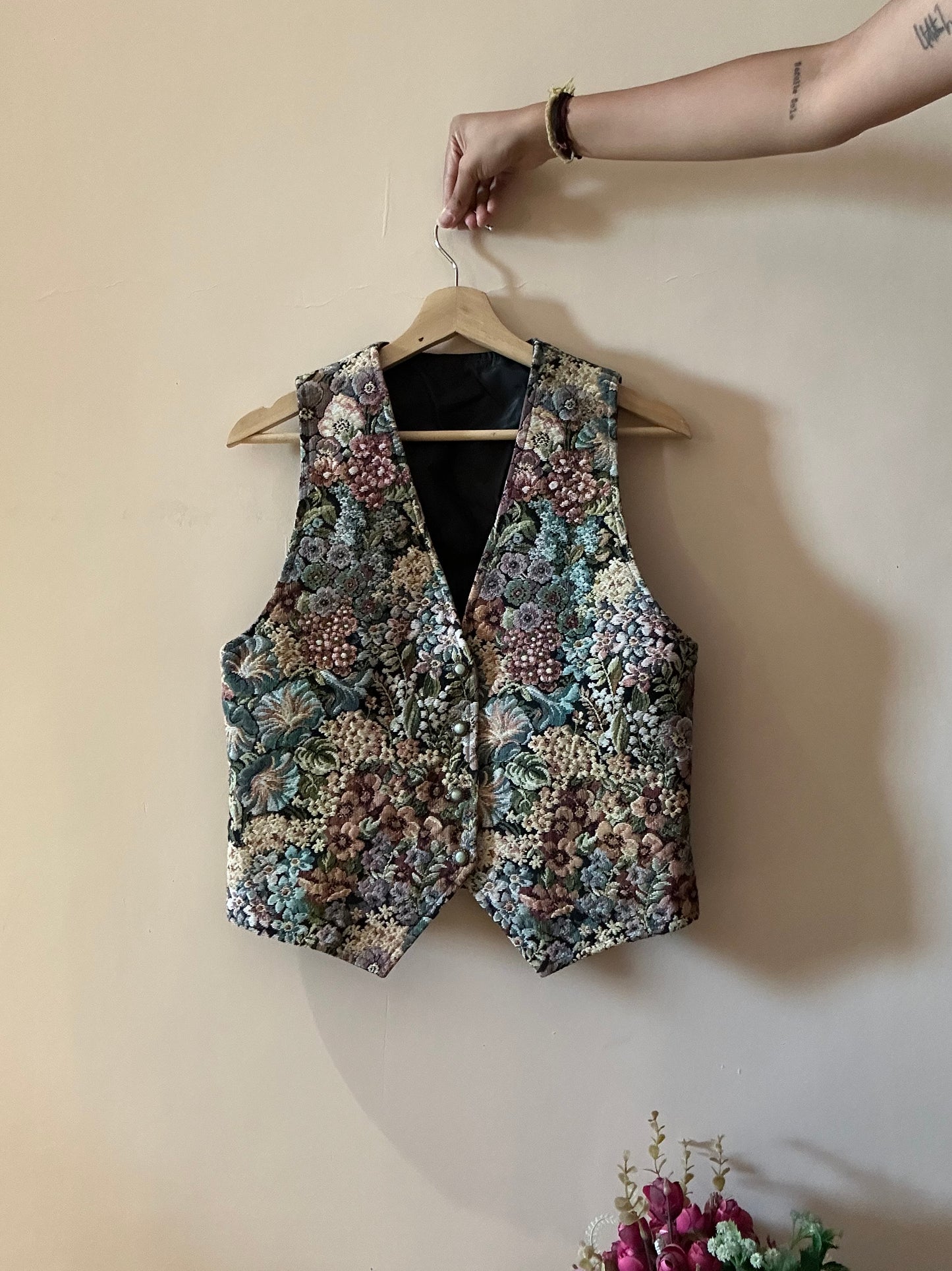 Vintage Floral Jacquard Vest