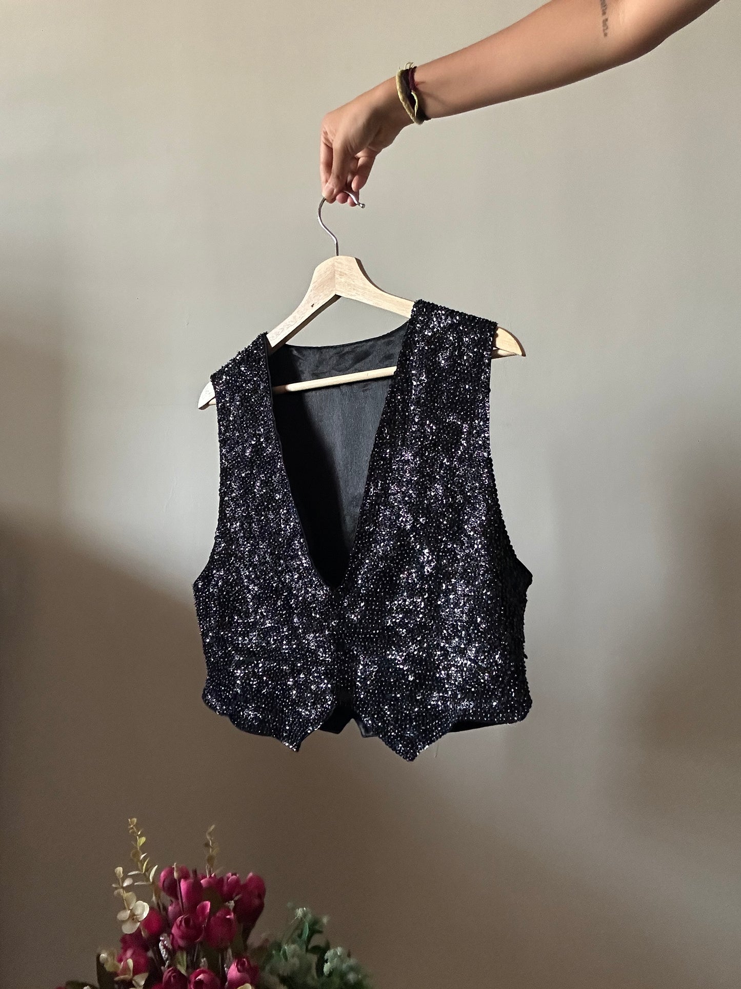 All Beaded and Sequins Vintage Vest