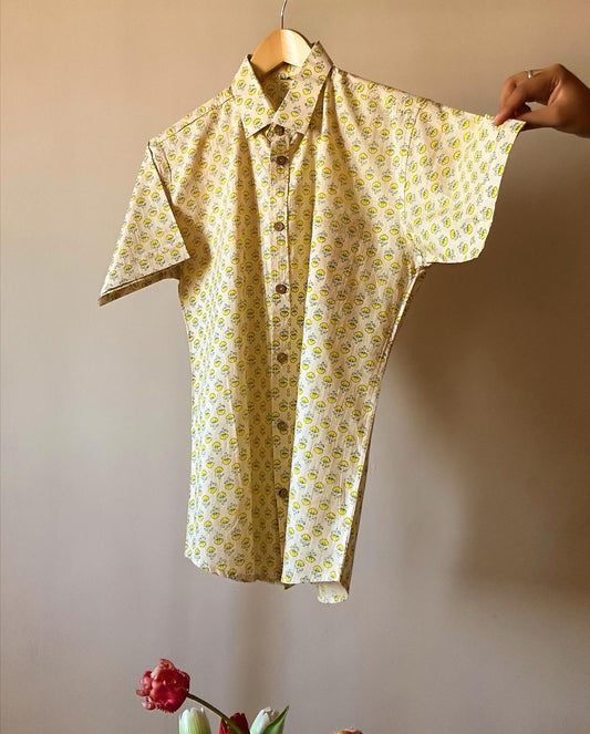 Hand Block Print Tree Motif Shirt