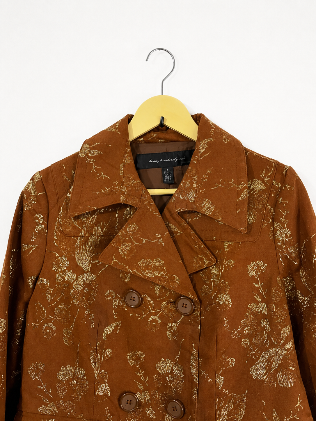 Vintage Bronze Floral Brocade Cropped Jacket