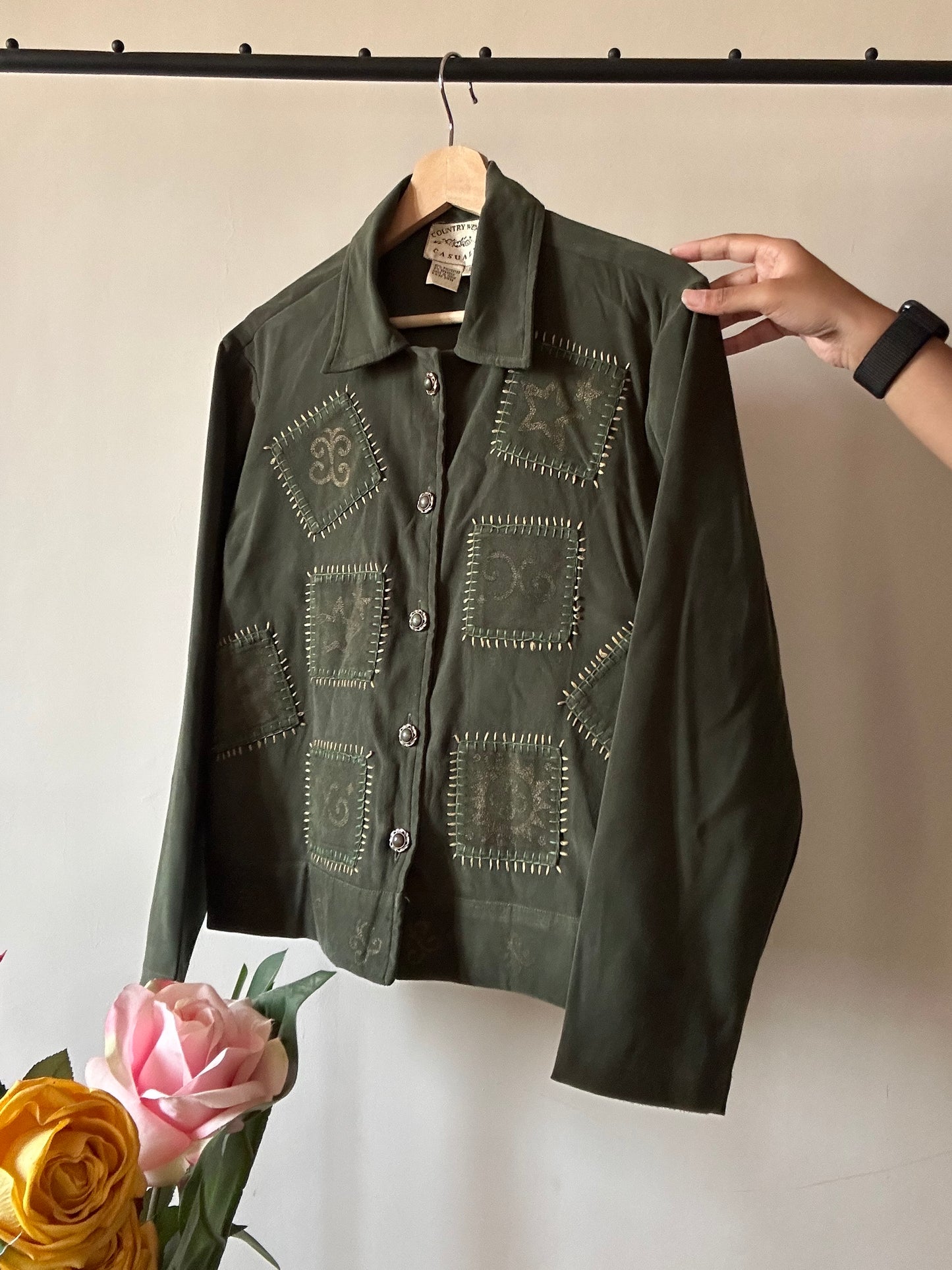 Vintage Embroidery Suede Shaket