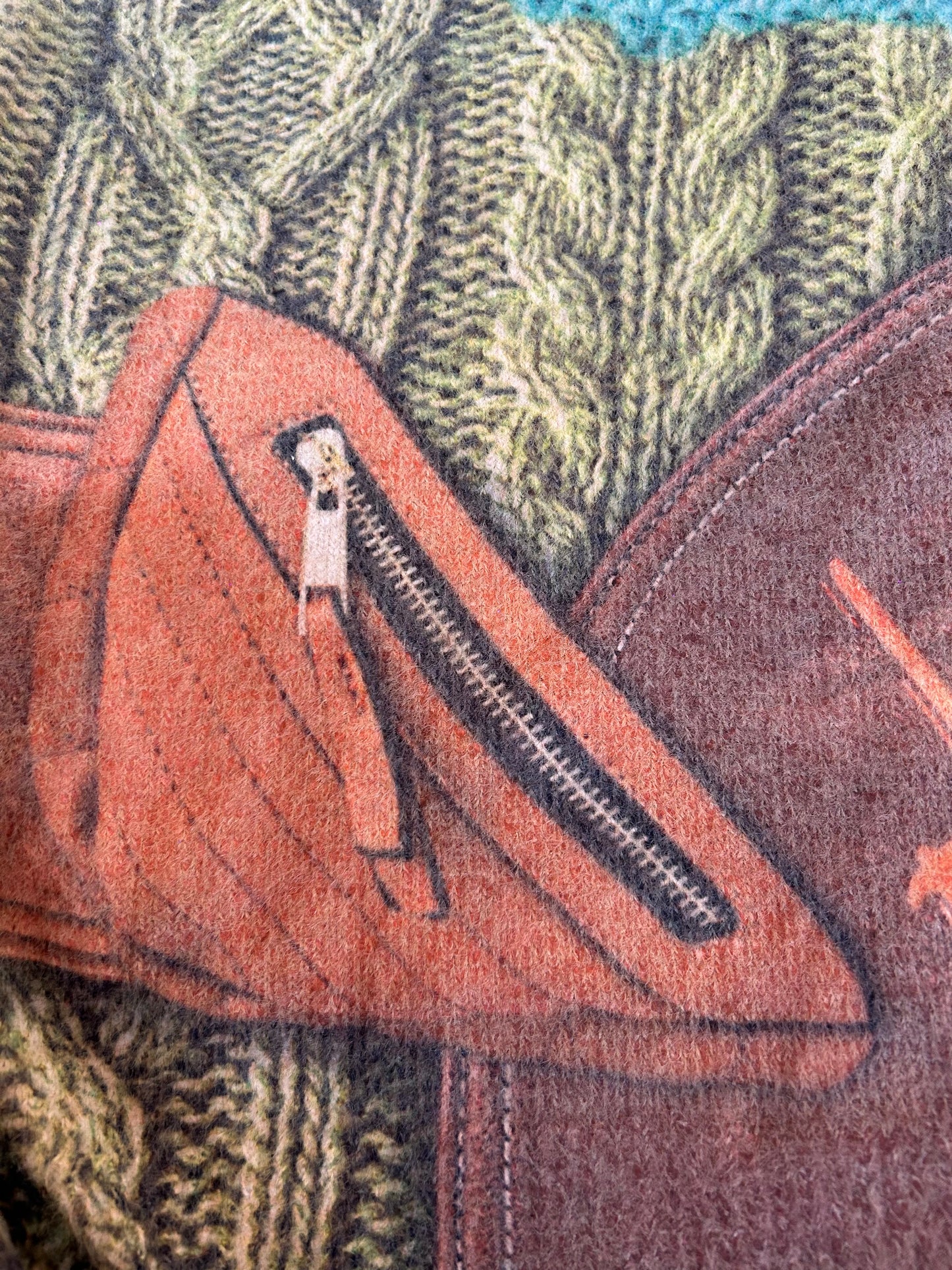 Vintage Printed Knit Pullover