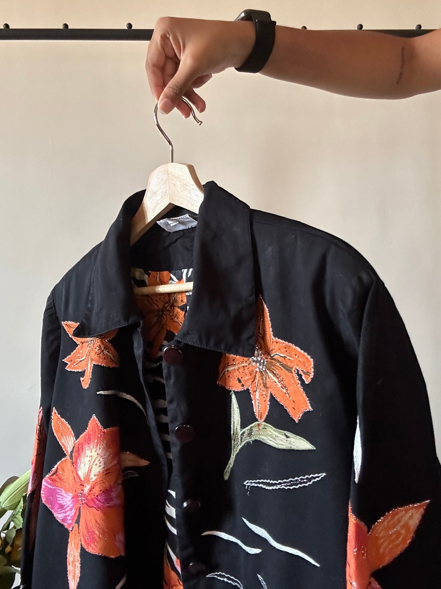 Appliqué Vintage Suede Shirt
