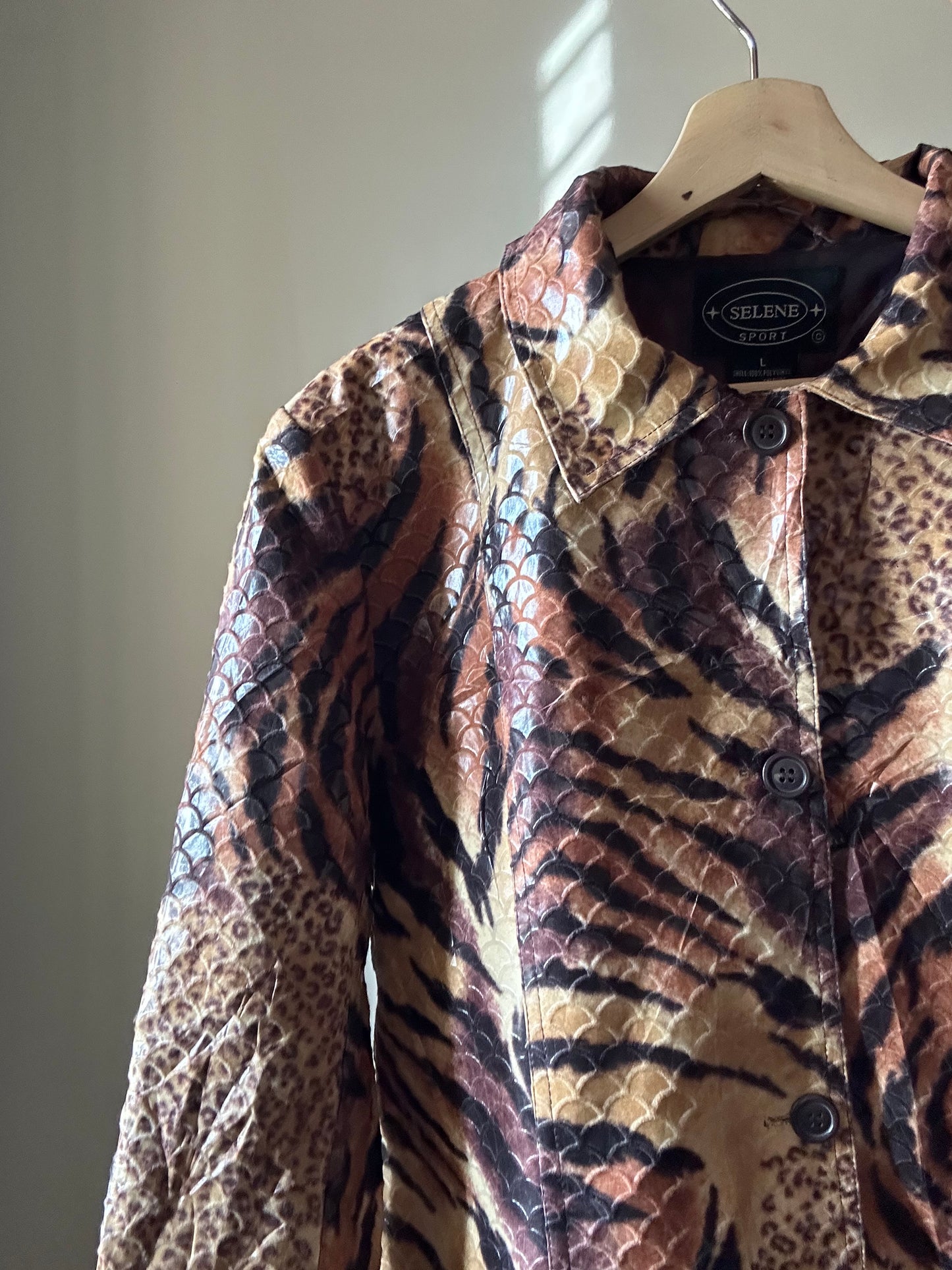 Selene Sports Vintage Cheetah and Tiger Trench