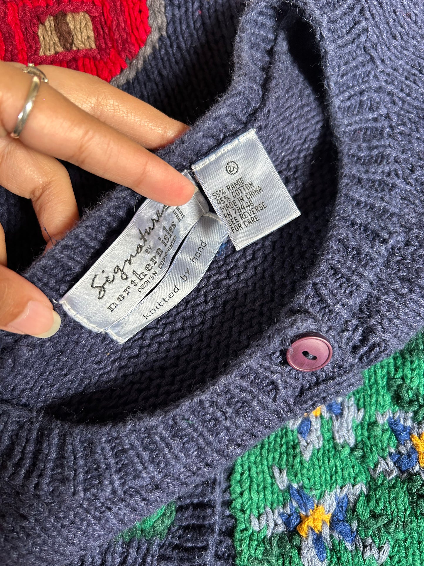 Signatures by Northern Isles Vintage Hand Knit Cardigan