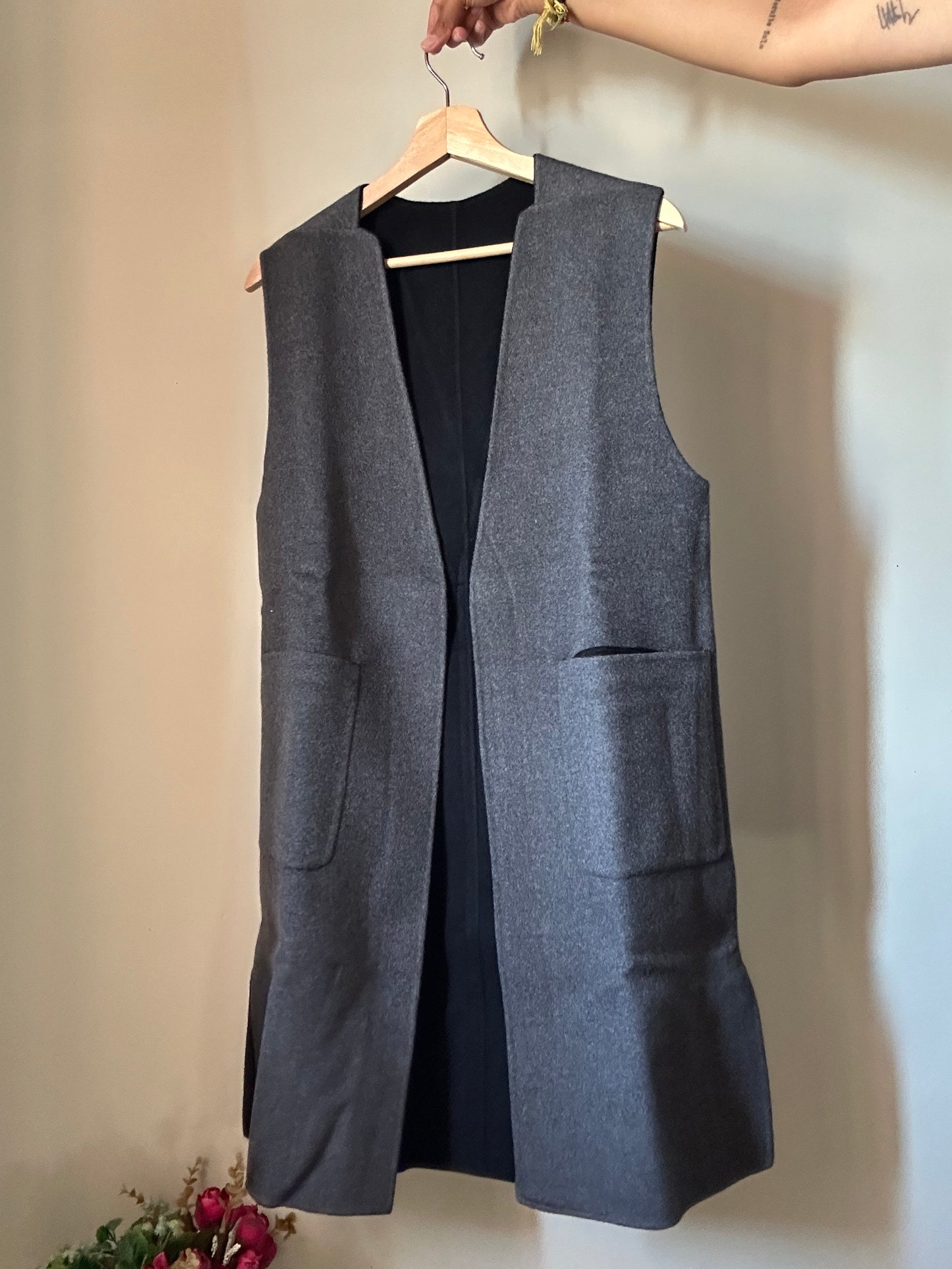 Vintage Woollen Reversible Long Vest