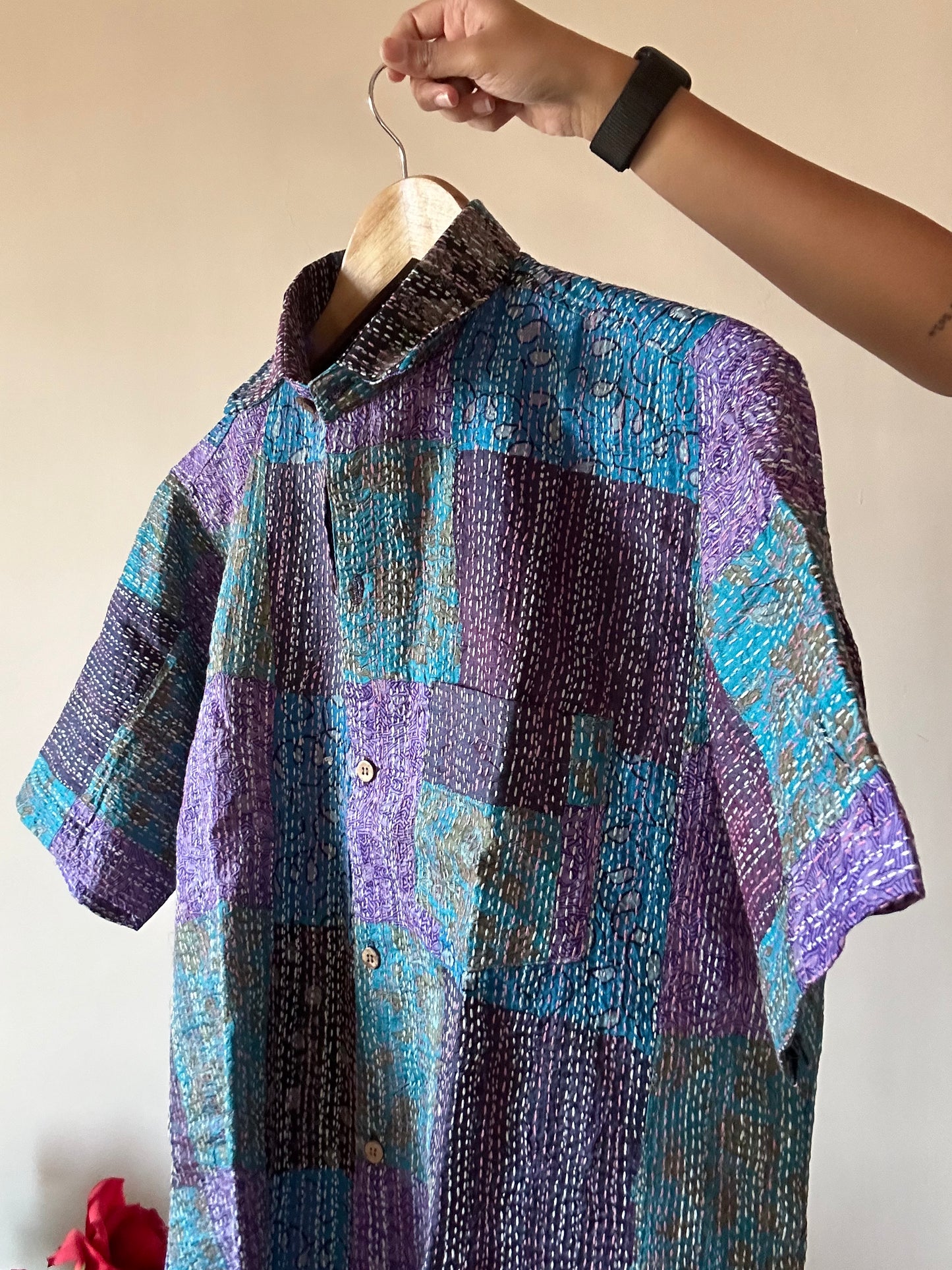 Sea Side Kantha Embroidered Handmade Shirt