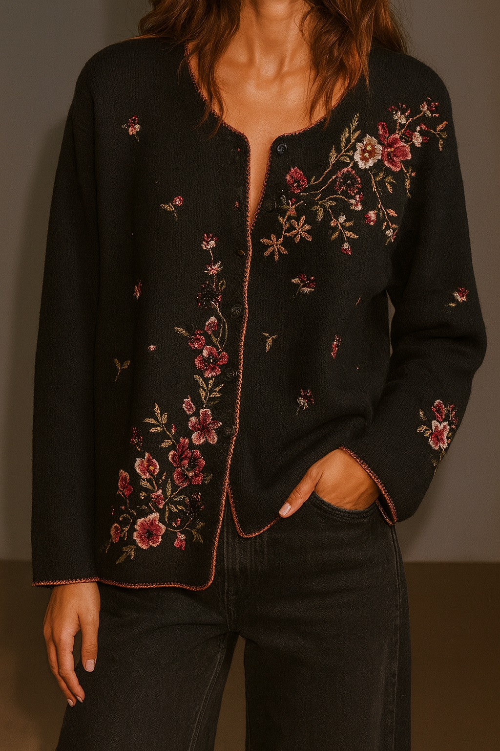 Charly St Claire Vintage Embroidered Cardigan