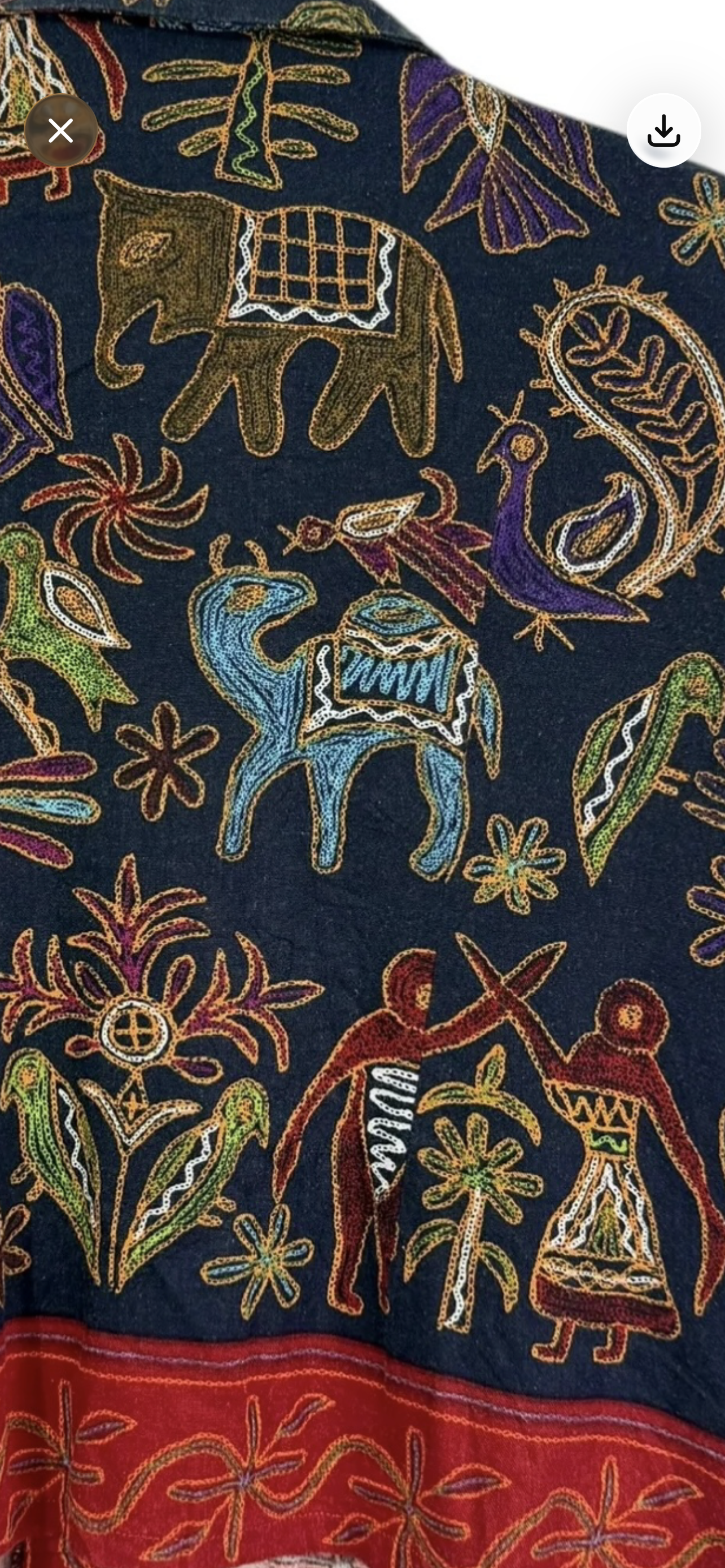 Vintage Bohemian Folk Embroidered Shaket