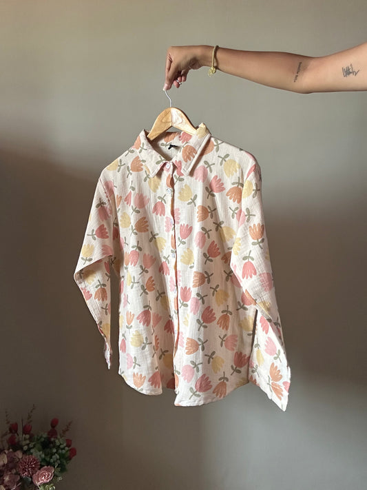 Pinteresty Vintage Floral Print Shirt