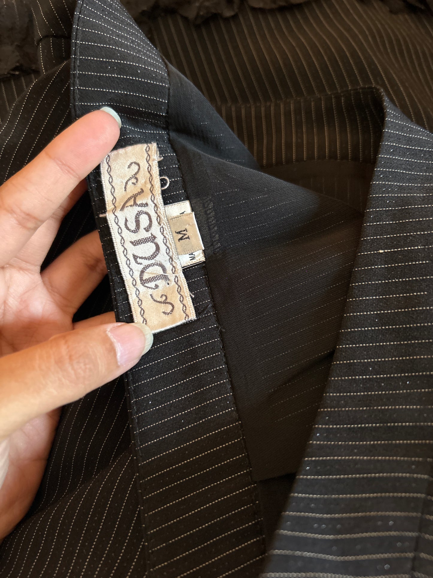 Vintage Dusa Striped and Lace Work Skirt