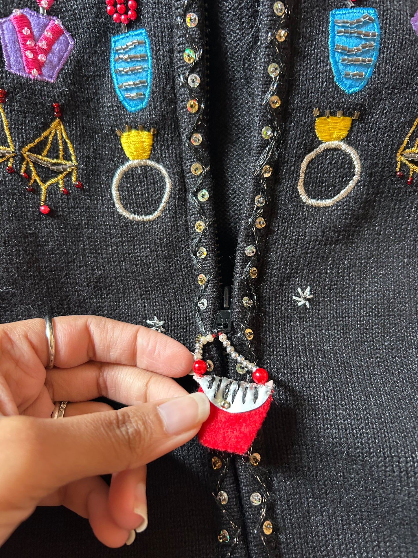 Vintage Berek By Takano Sakon Knit Beaded and Embroidered Cardigan