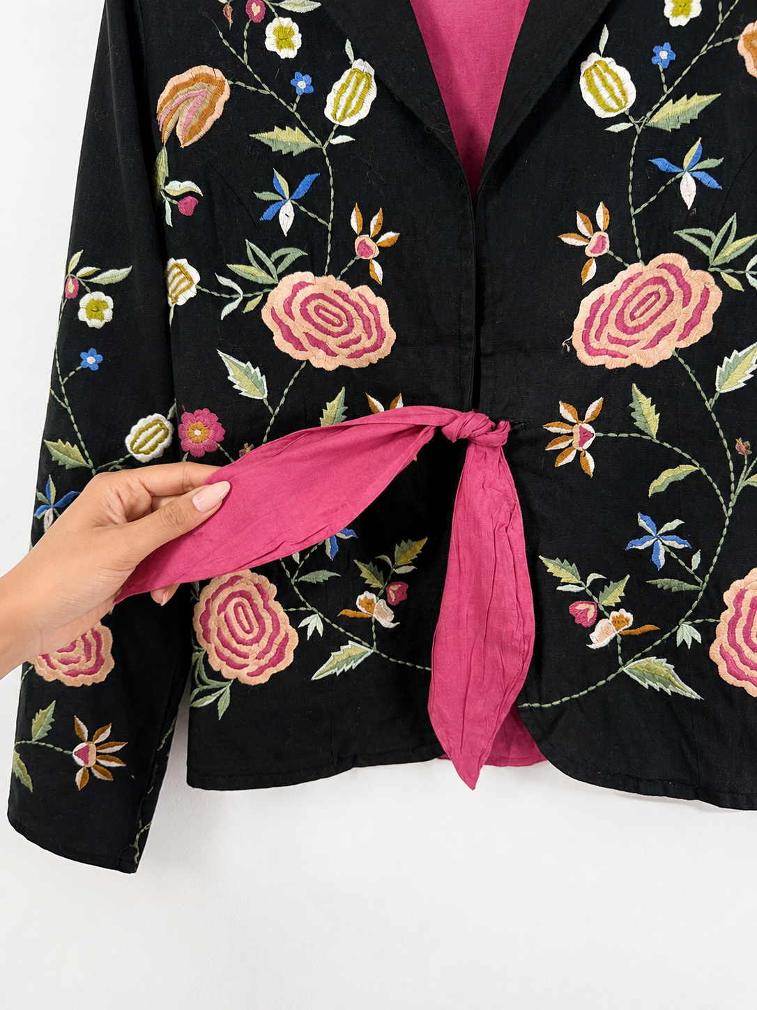Vintage Midnight Bloom Embroidered Jacket