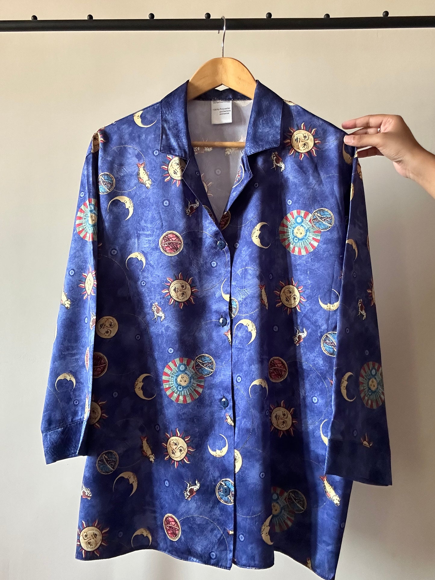Vintage Sun Moon Inspired Print Shirt