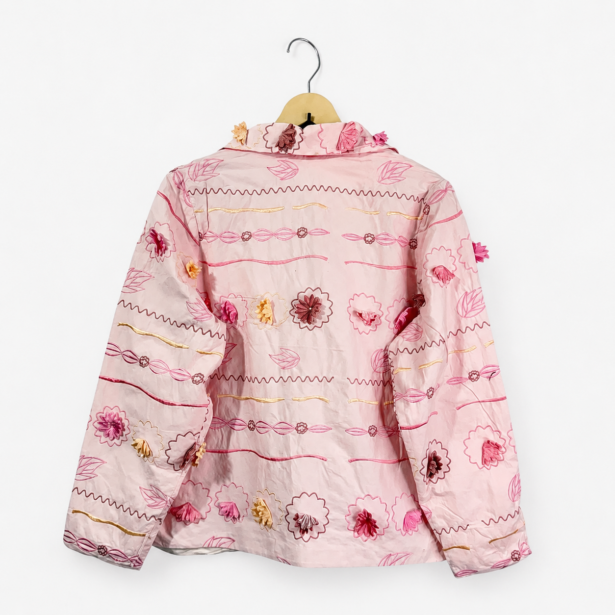Vintage Blush Bloom Embroidered Jacket