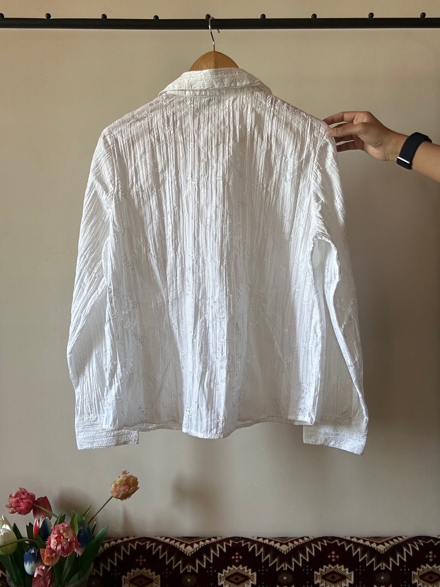 Multiblu White Vintage Embroidered Shirt