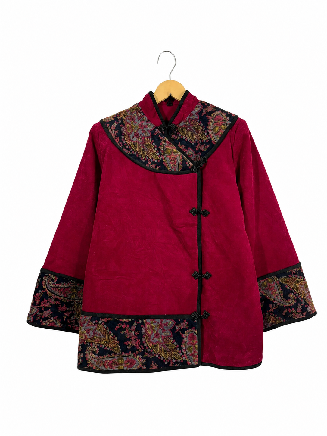 Vintage Chinese Inspired Brocade Trim Jacket