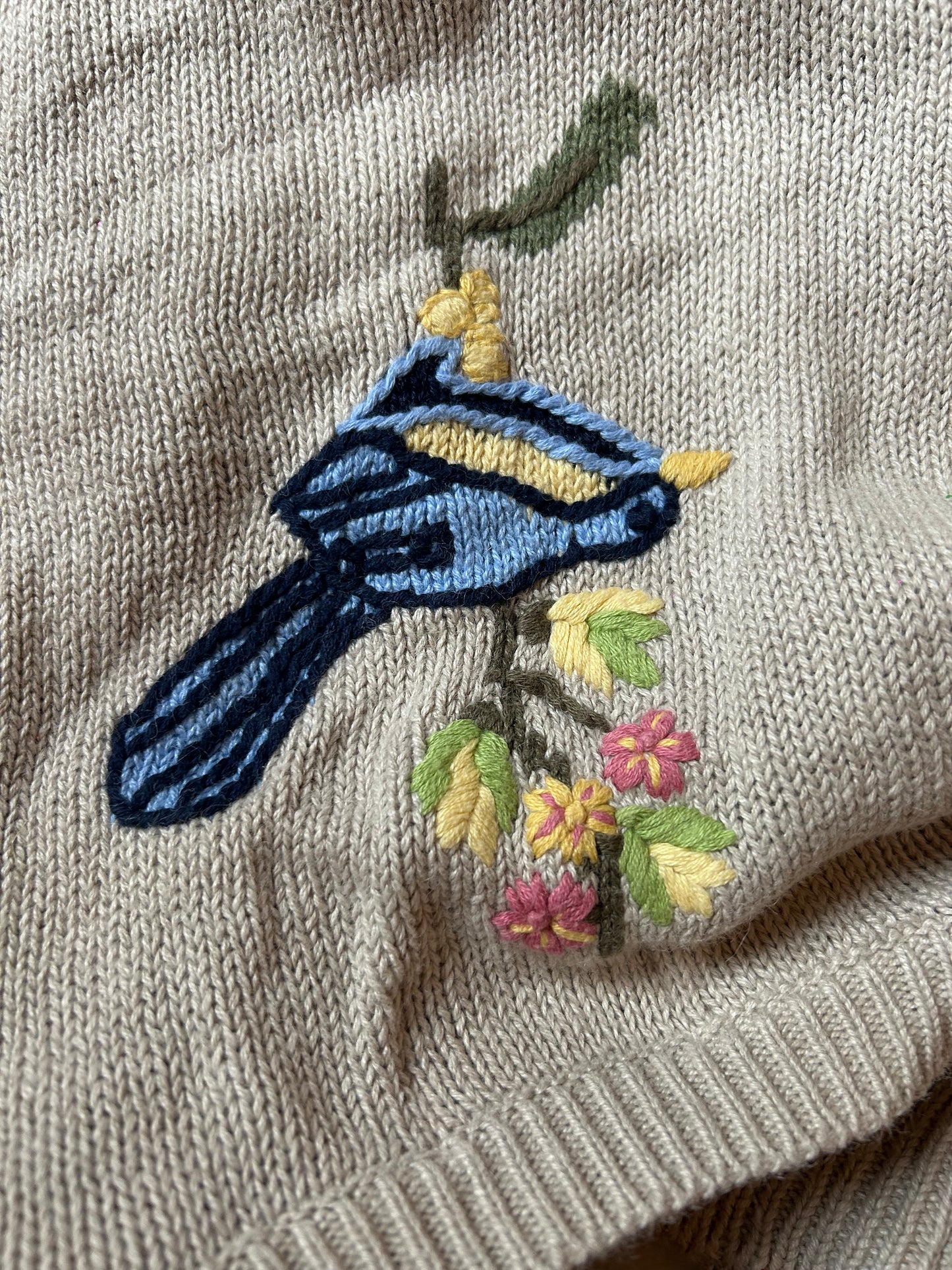 Vintage Northern Treasure Hand Embroidered Knit Cardigan