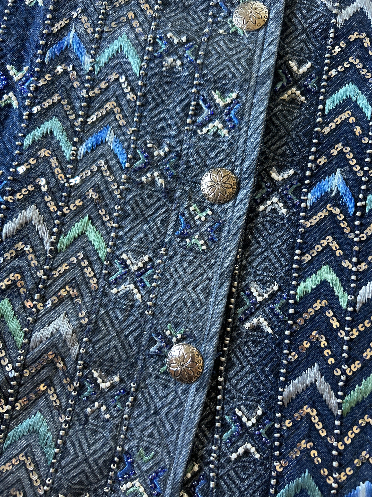 Coldwater Creek Vintage All Beaded And Embroidered Shaket