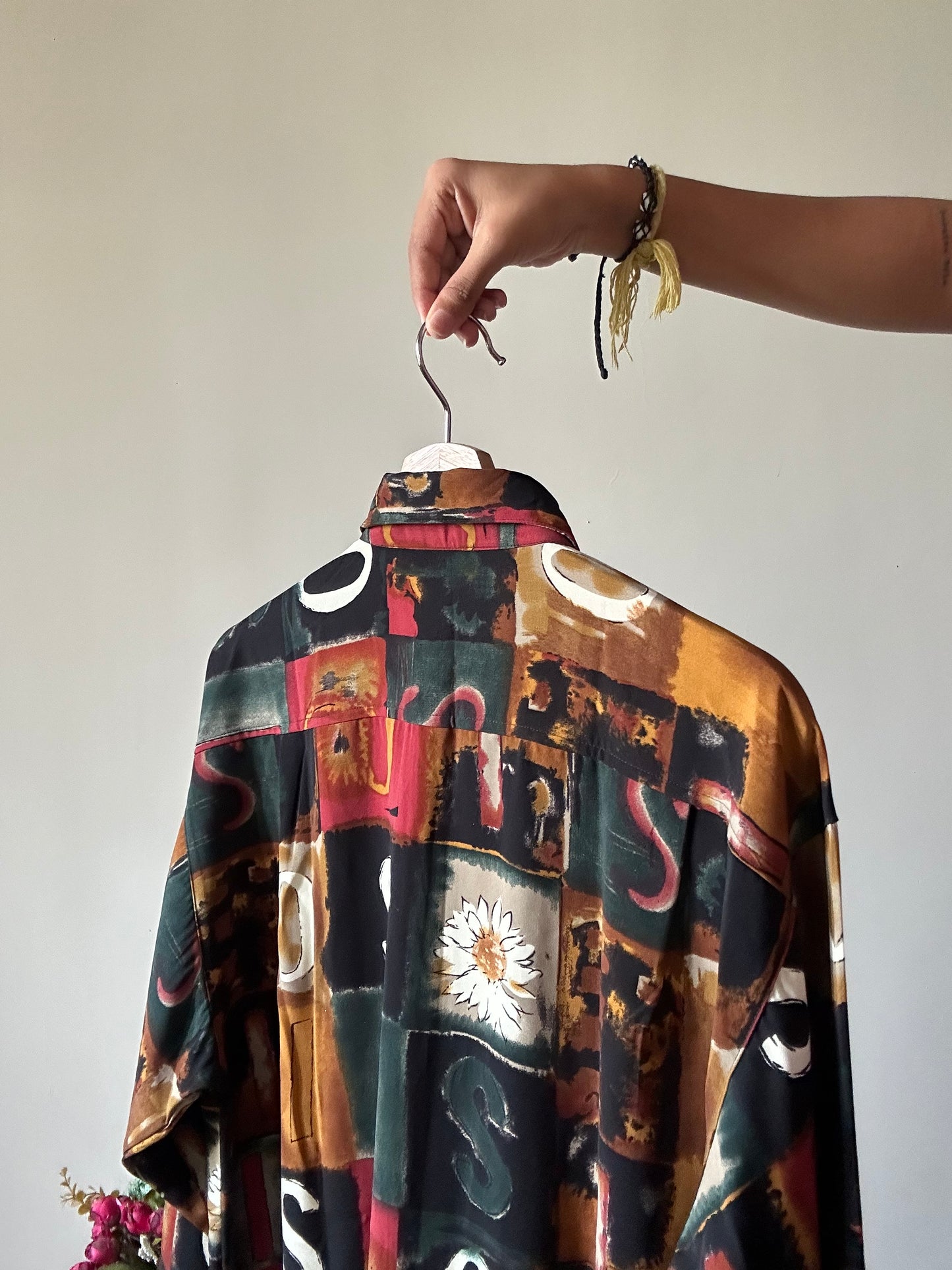 Vintage Abstract Alphabet Print Shirt