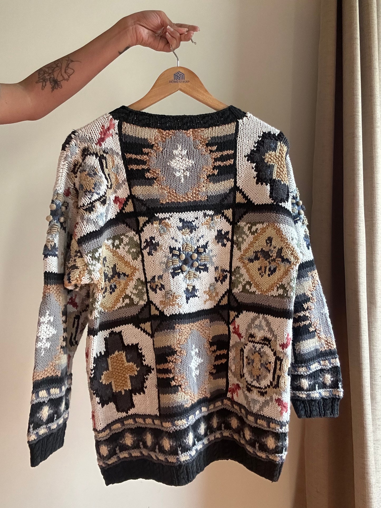 Vintage Crystal Kobe Hand Embroidered Pullover