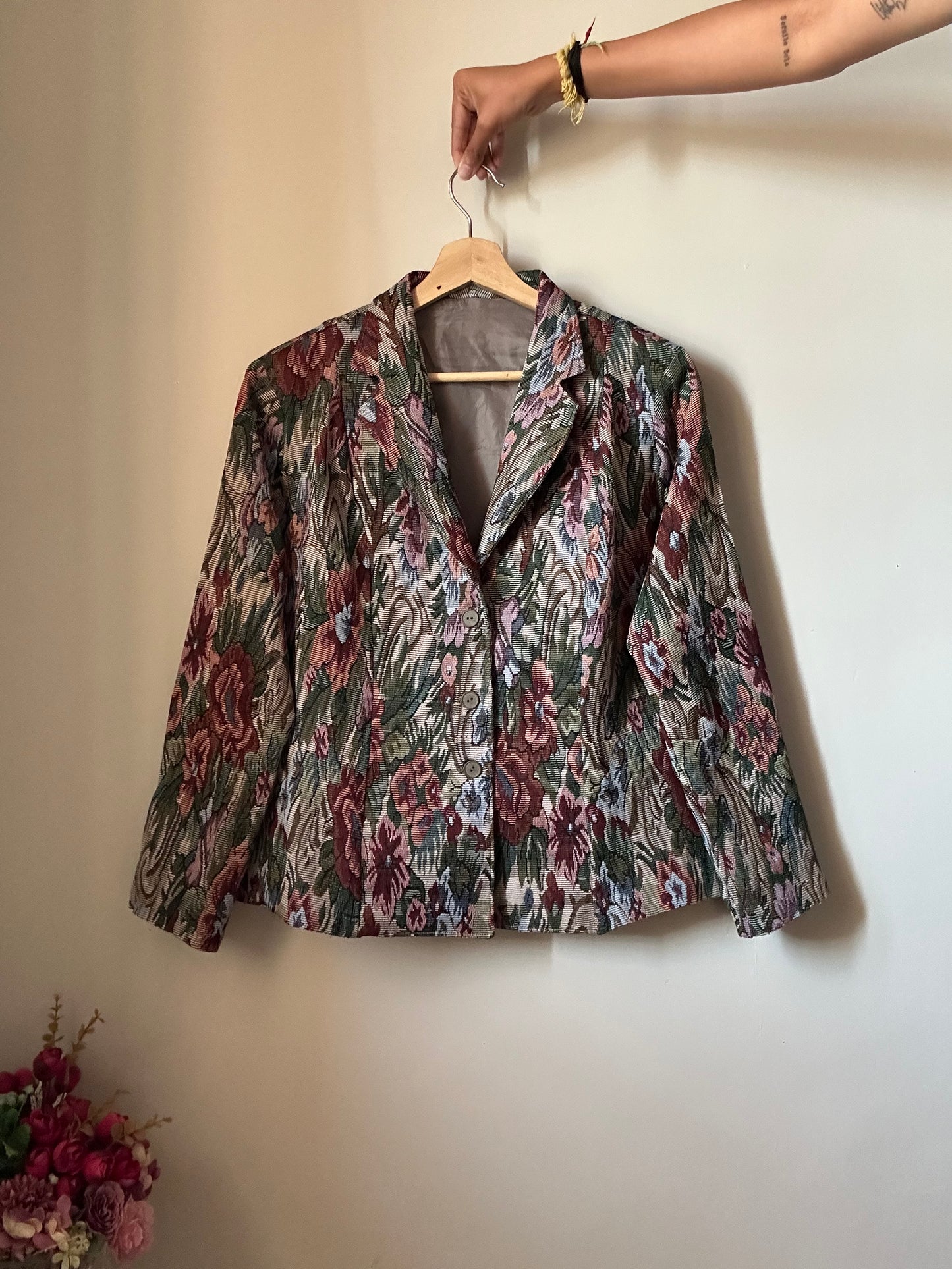 Vintage Original Floral Weaved Blazer