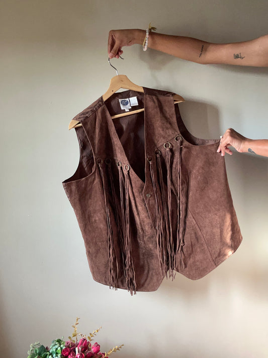 DG2 Vintage Leather Fringe Vest