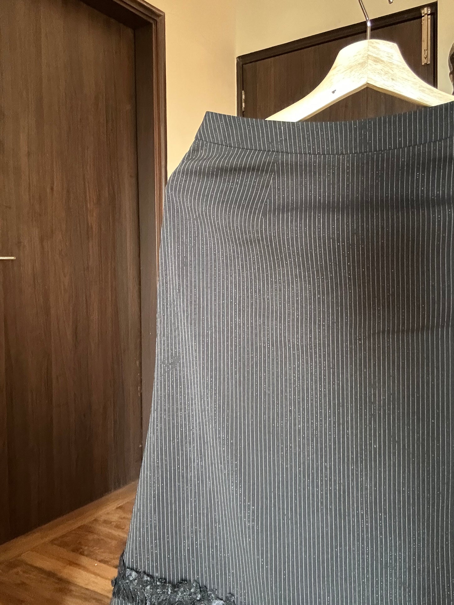 Vintage Dusa Striped and Lace Work Skirt