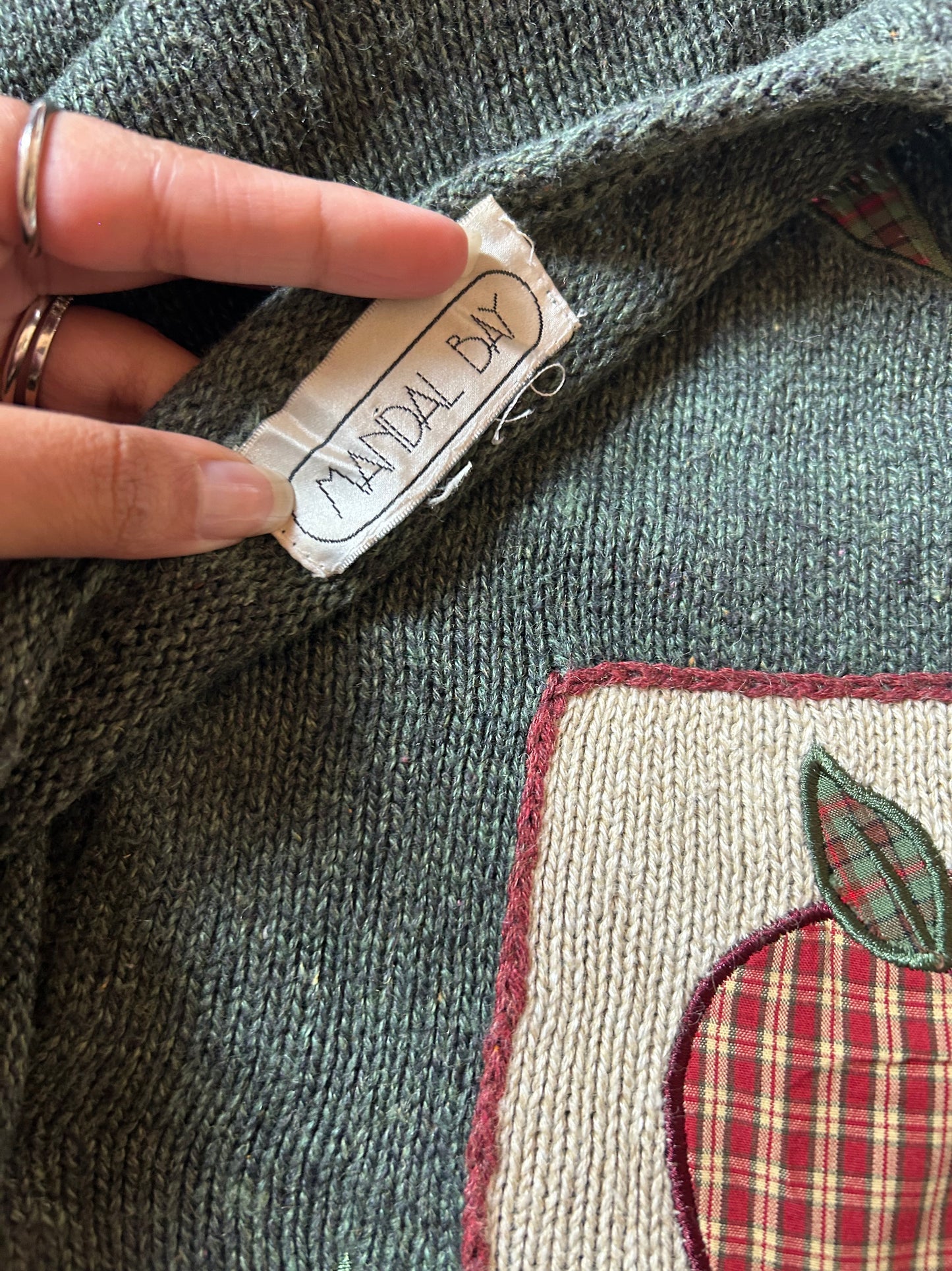 Vintage Mandal Bay Patchwork and Embroidered Knit Cardigan