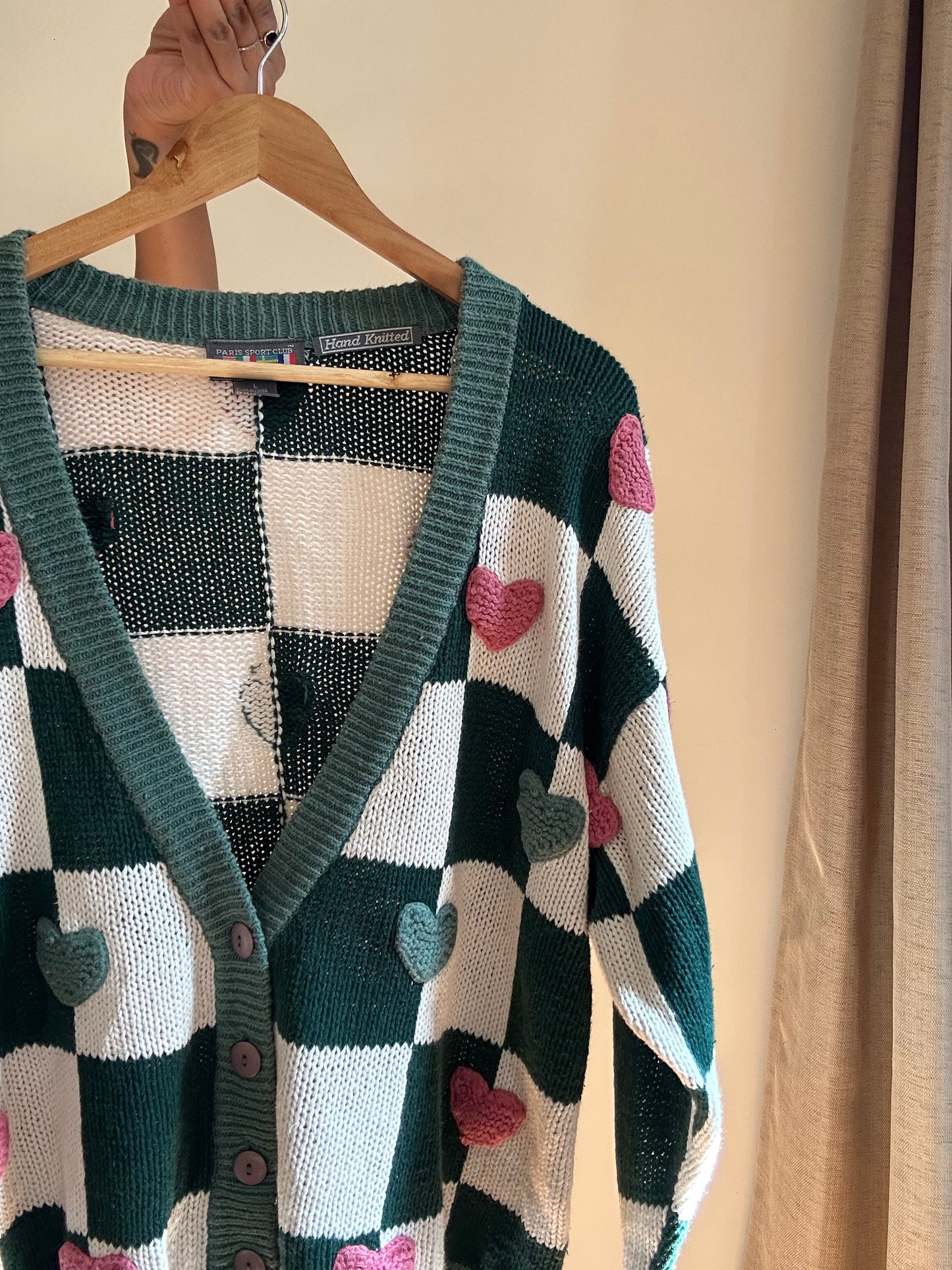 Vintage Paris Sports Club Hand Knit Cardigan