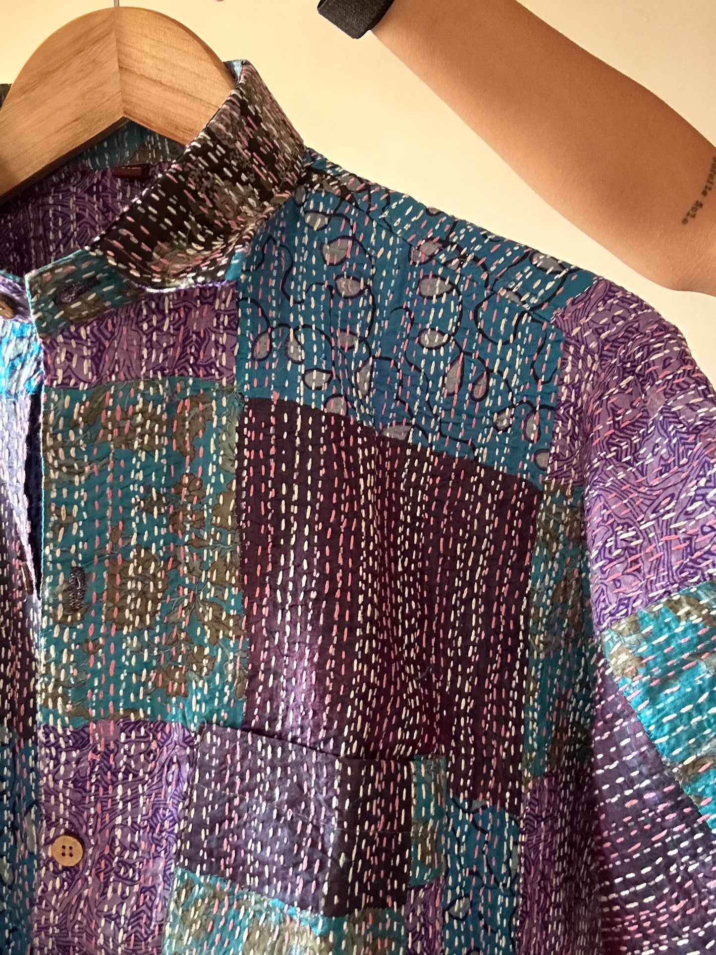 Sea Side Kantha Embroidered Handmade Shirt