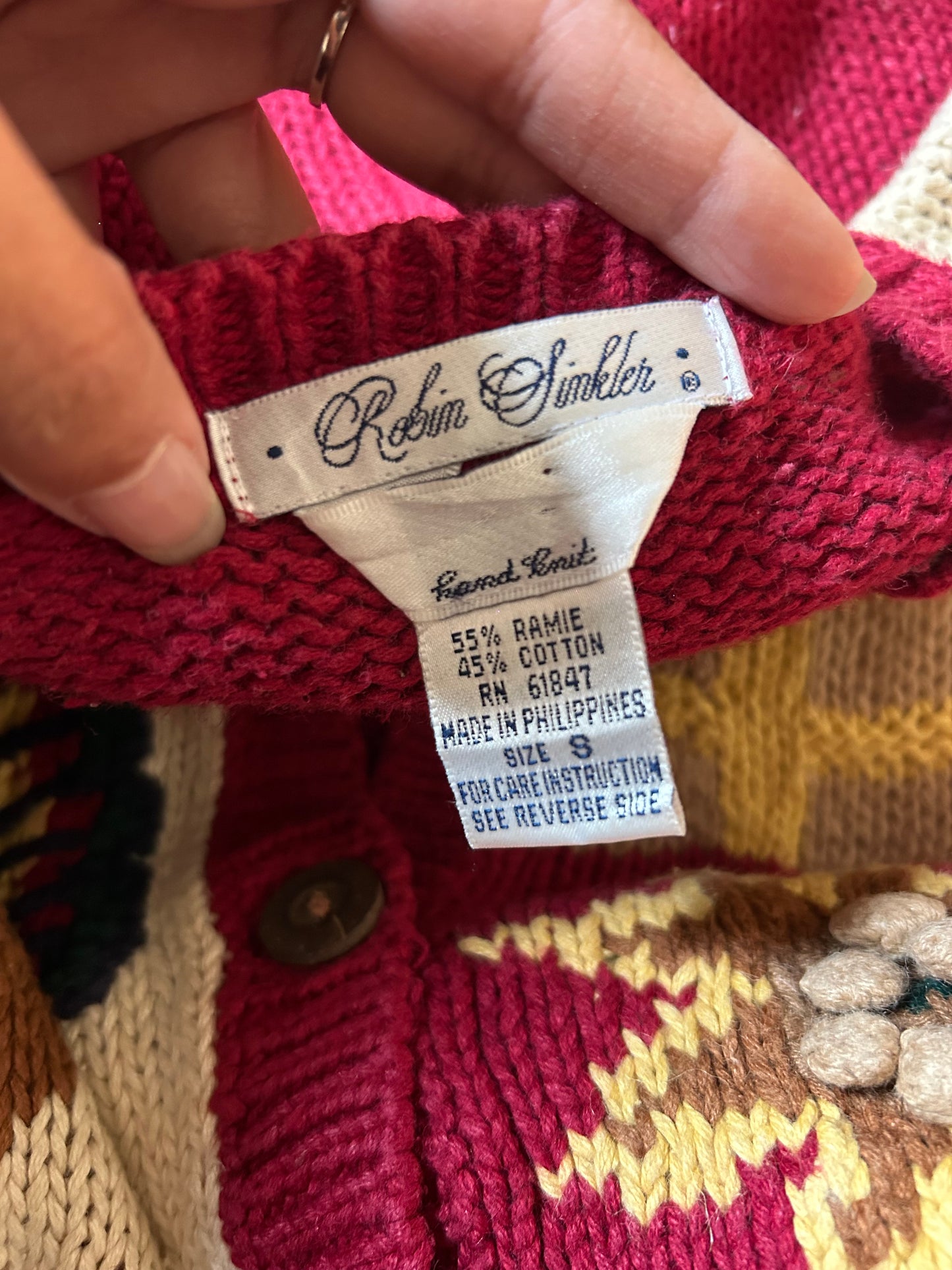 Robin Sinkler Vintage Hand Knit Cardigan