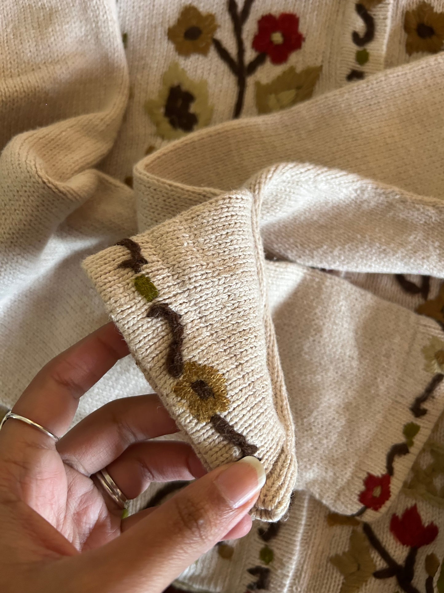 Vintage Reference Point Vintage Embroidered Knit Cardigan