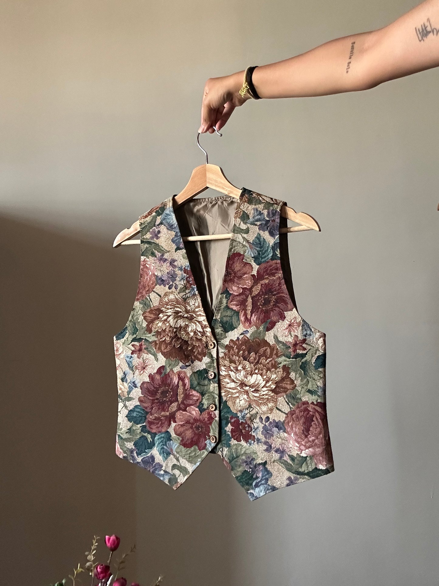 Vintage Floral Jacquard Vest
