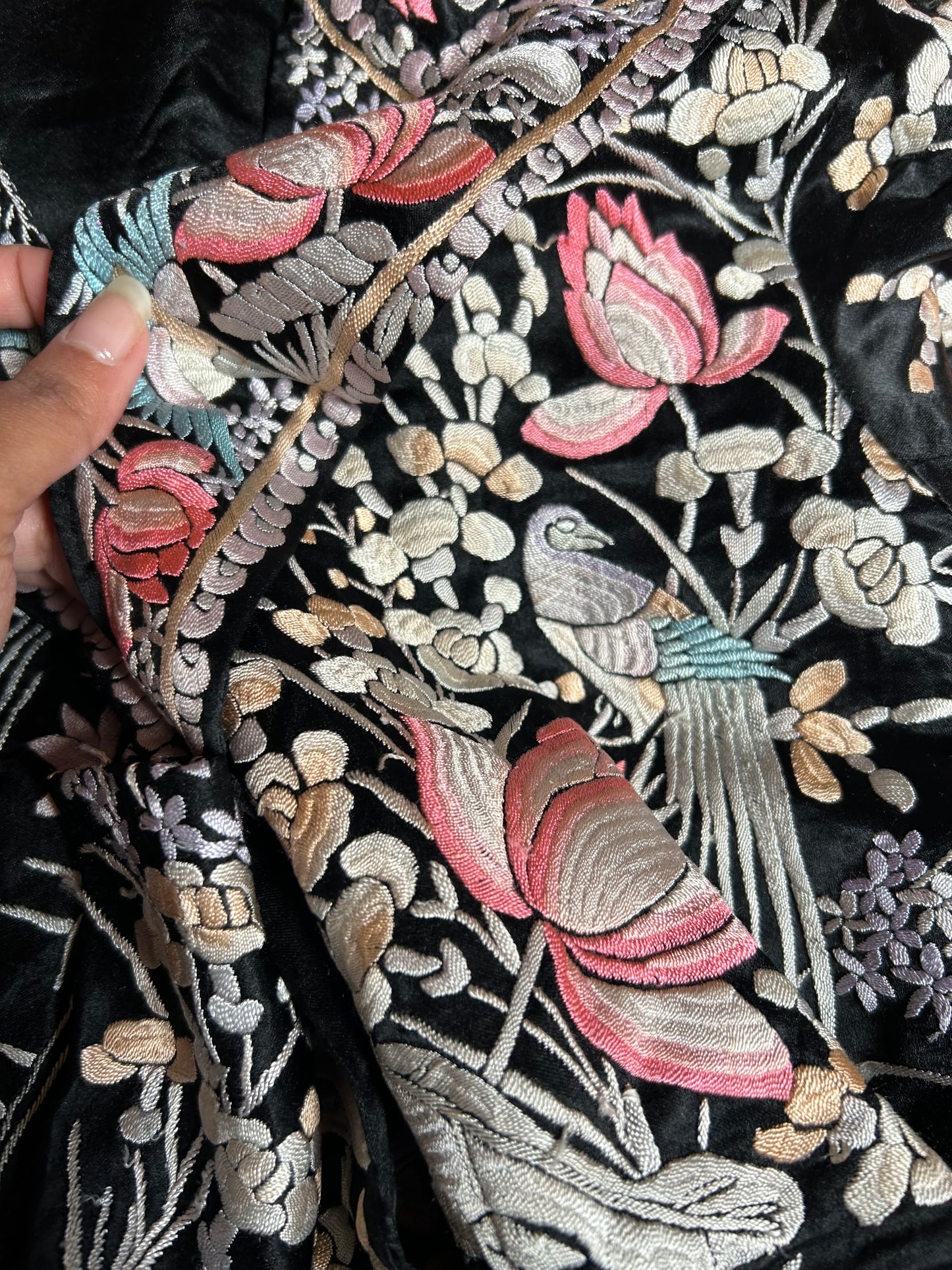 Vintage All Silk and Embroidered Shaket