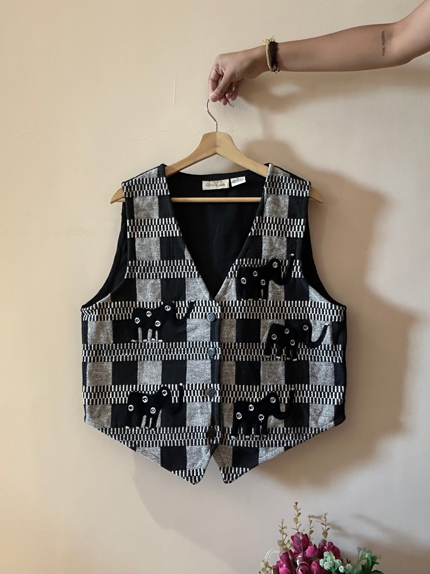 Vintage JGEE All Weaved and Patch Work Vest