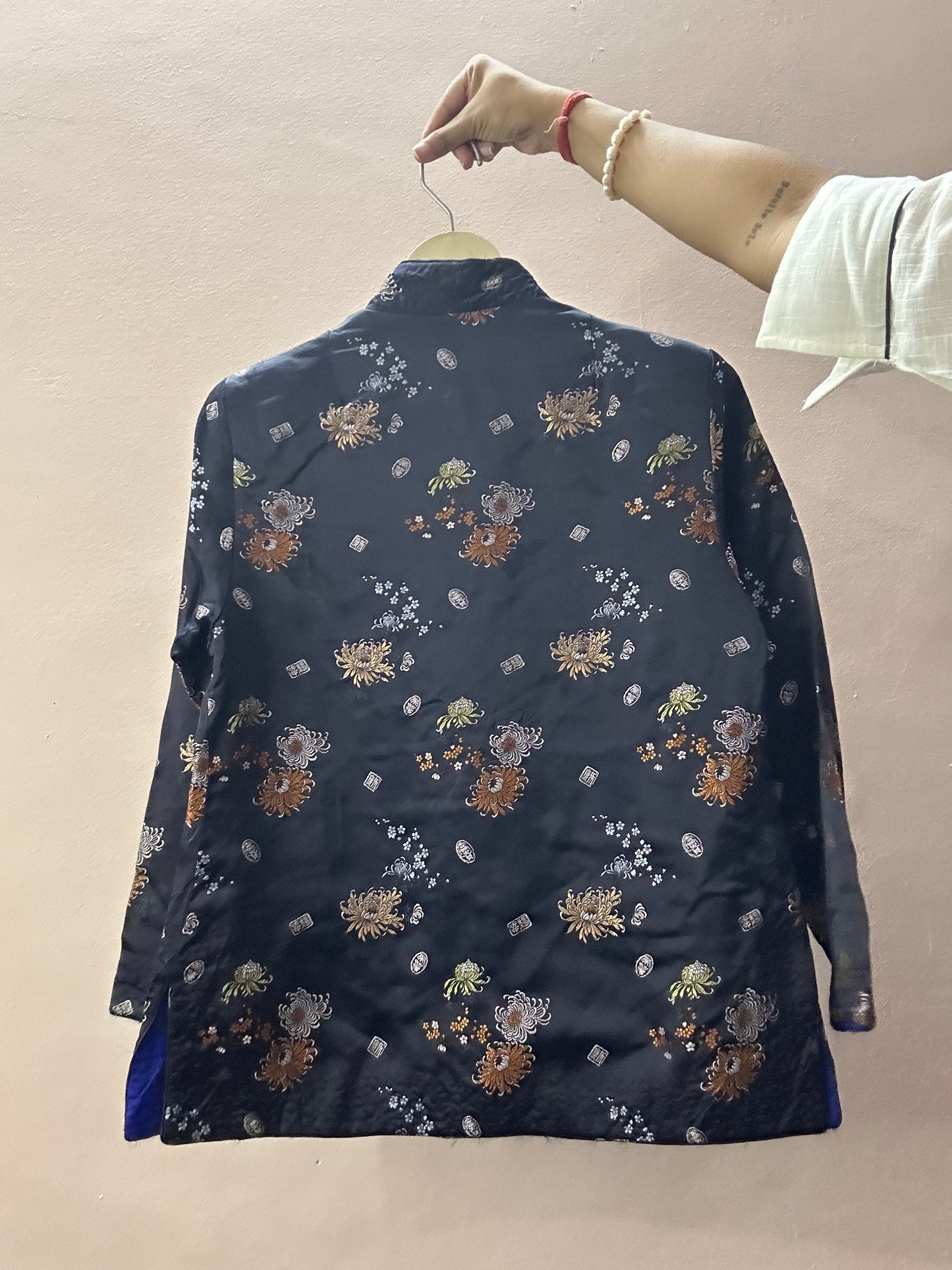 1990s Shanghai inspired evening wear reversible shaket
