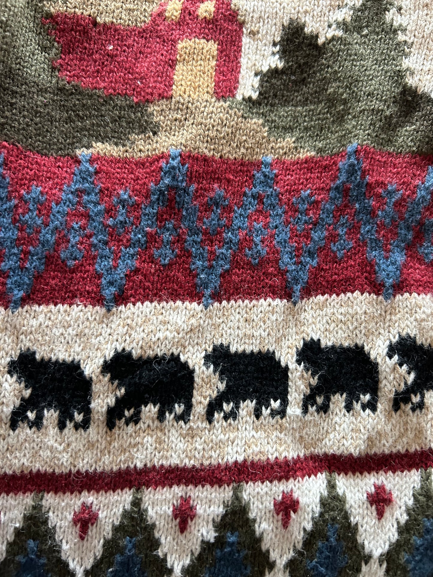 Vintage Traditional Style Embroidered Knit Cardigan