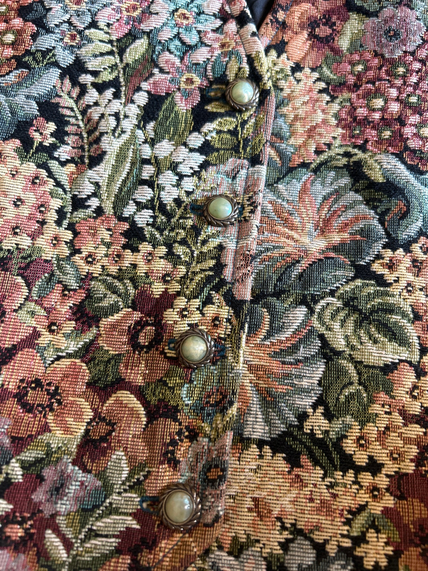 Vintage Floral Jacquard Vest
