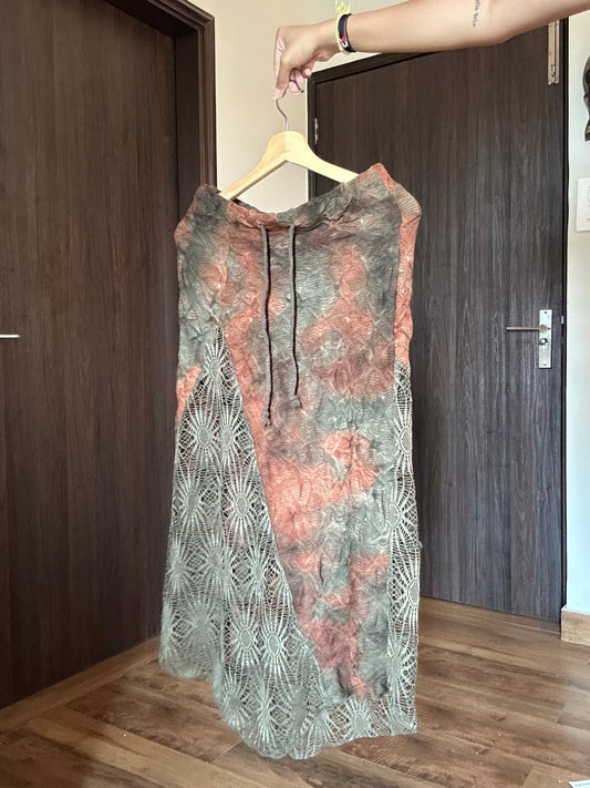 SHEIN Draw String Lace Textured Skirt