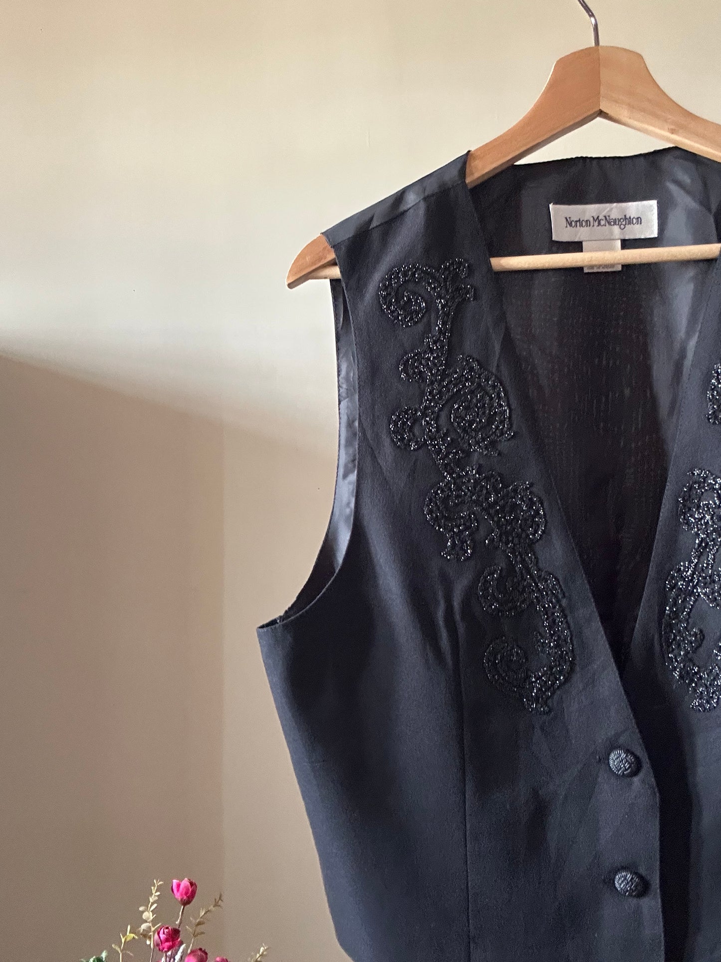 Norton McNaughton Vintage 3D Print Detail Vest