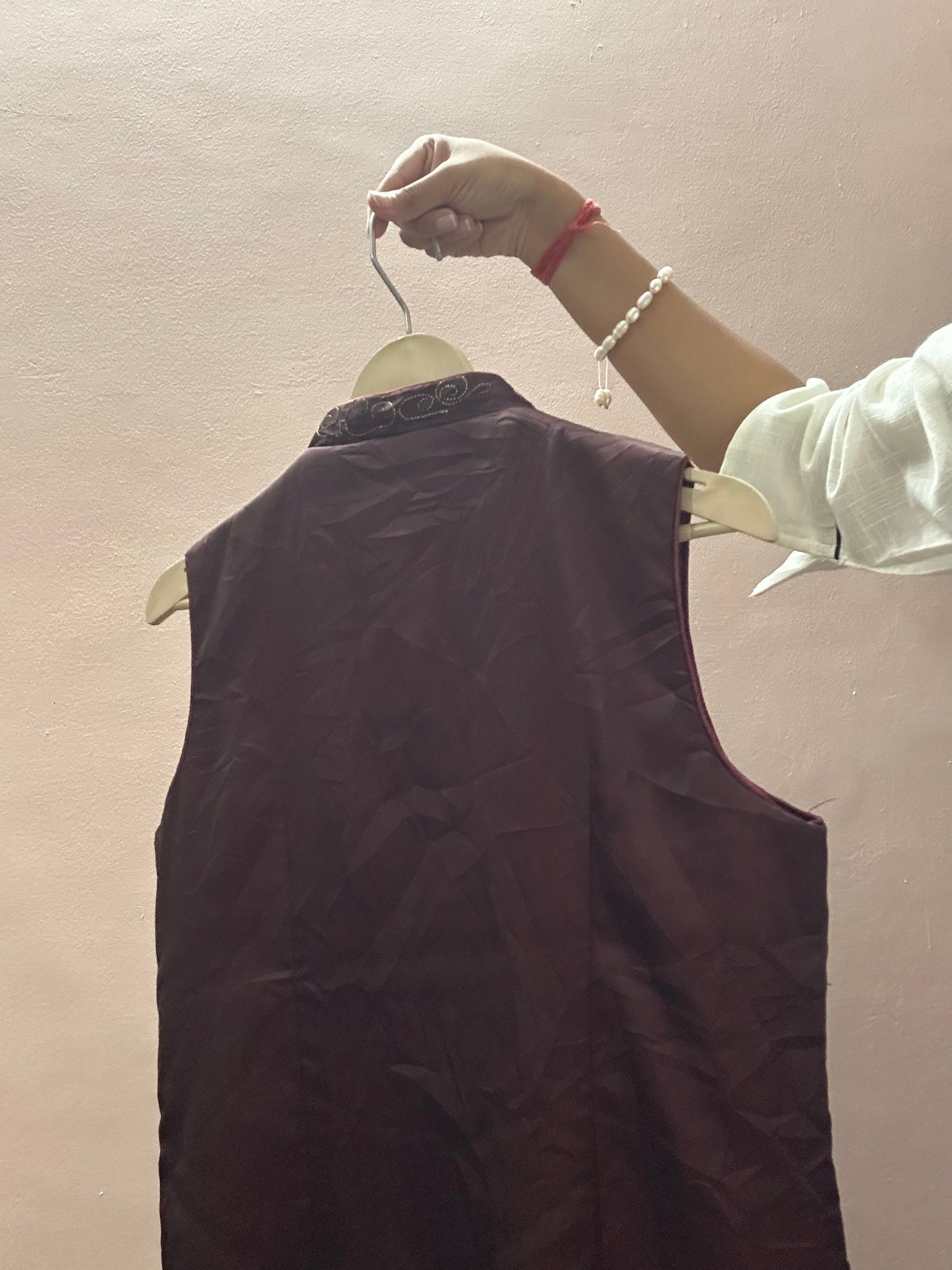 Vintage Chinese Mandarin Collar Embroidered Vest Coat