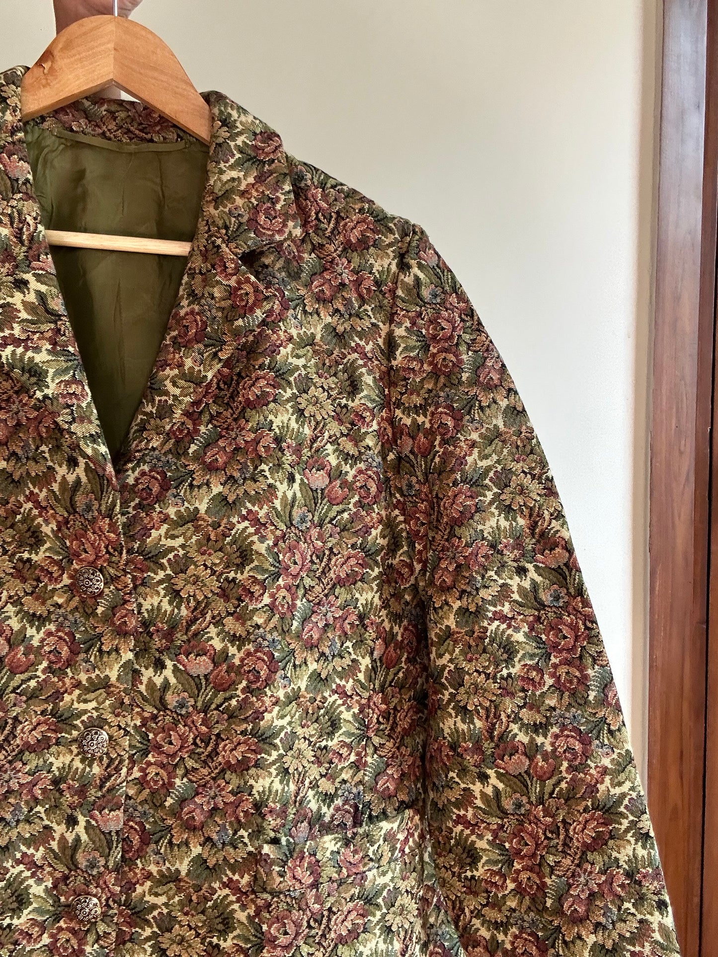 Vintage Floral Jacquard Blazer