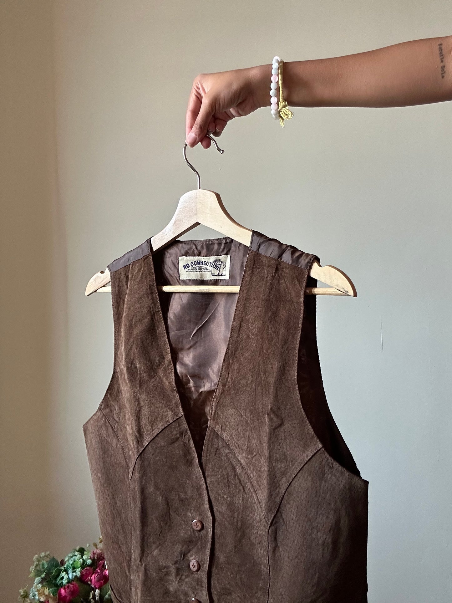 No Connection Vintage Leather Vest