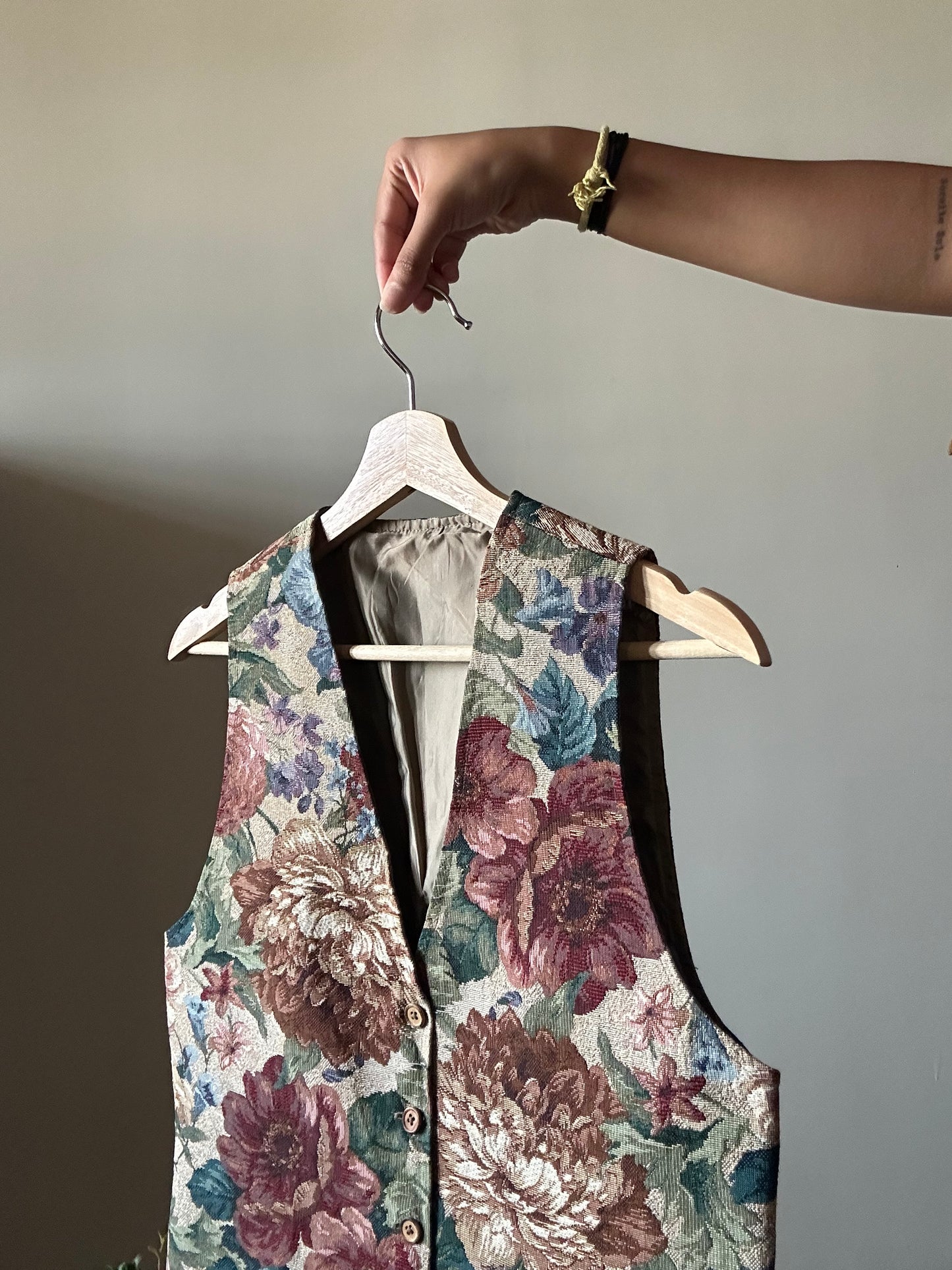 Vintage Floral Jacquard Vest