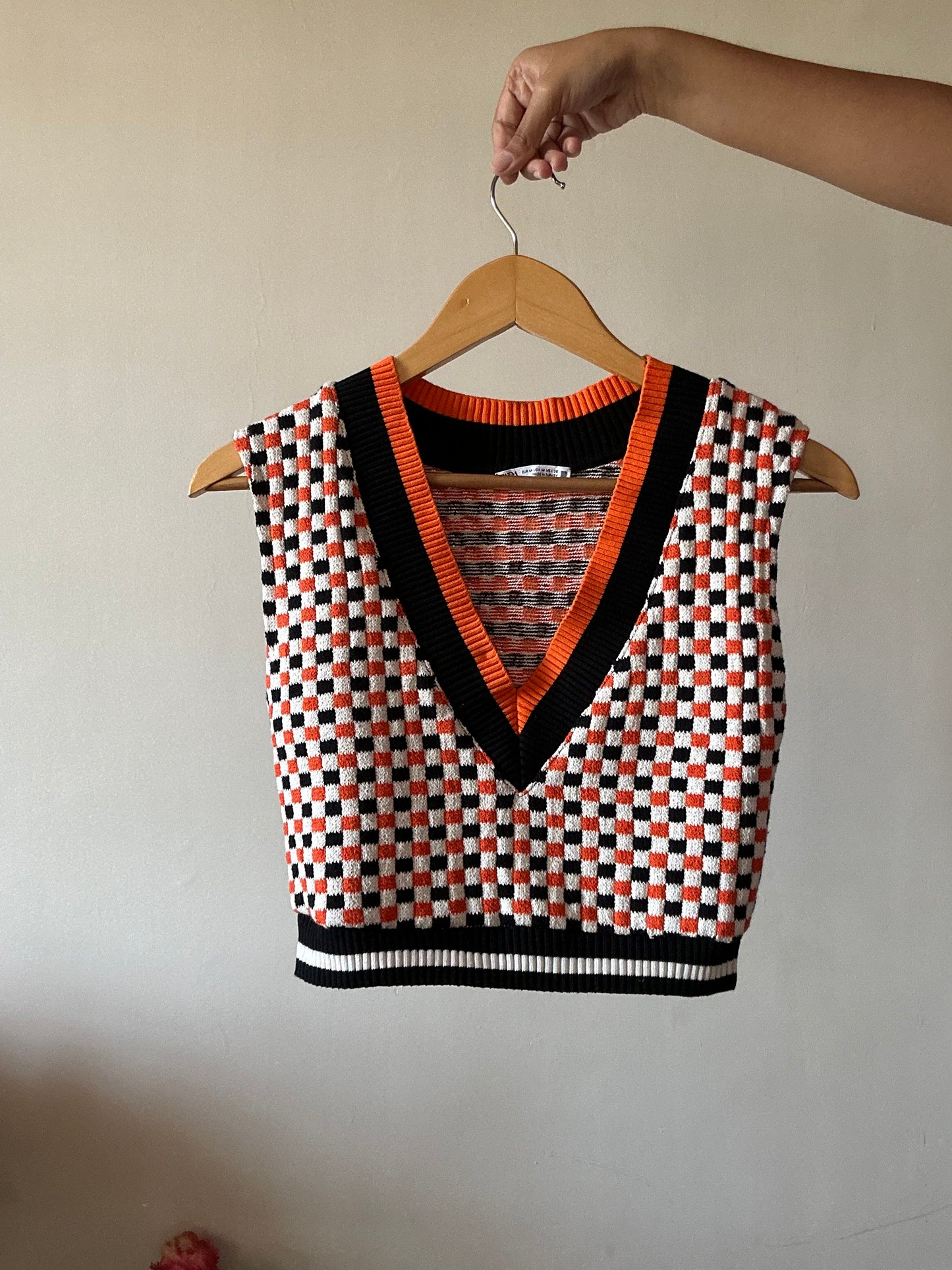 Zara Checked Sweater Vest