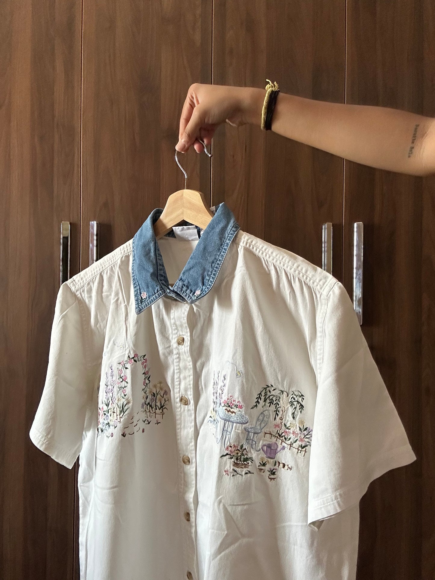 Bobbie Brooks Vintage Embroidered Denim Shirt