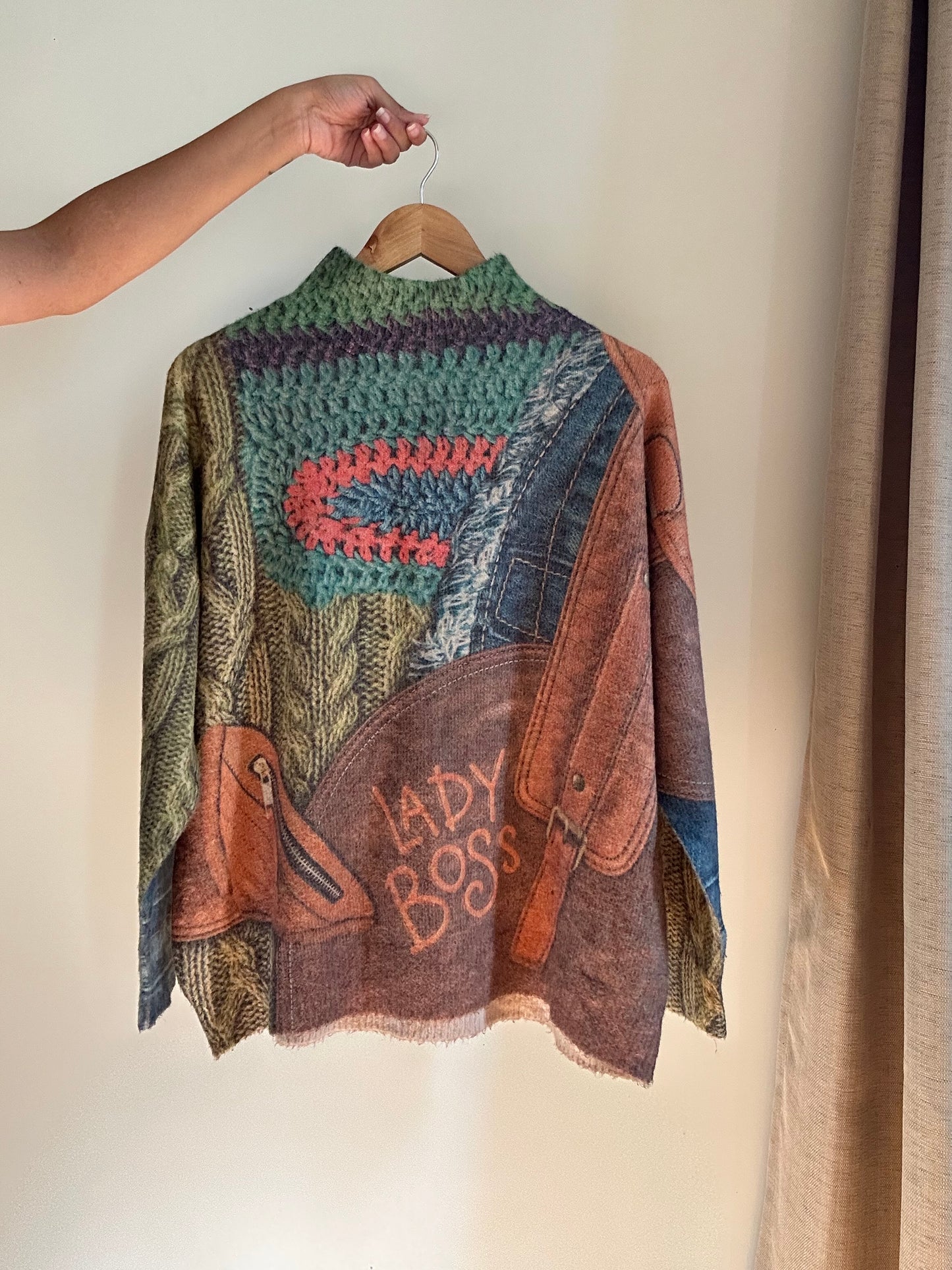 Vintage Printed Knit Pullover