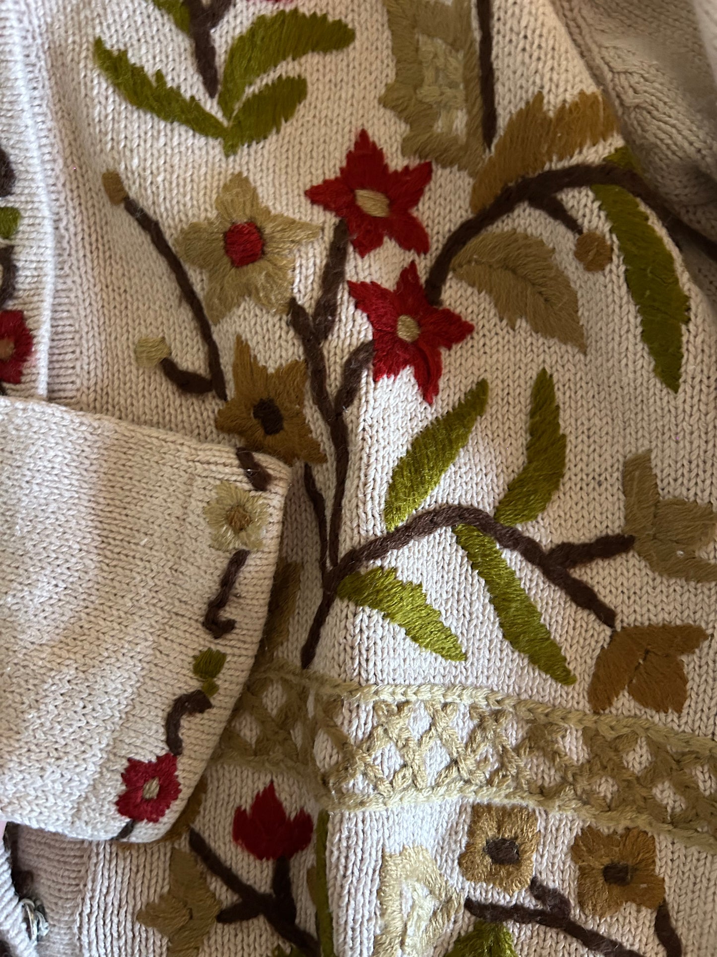 Vintage Reference Point Vintage Embroidered Knit Cardigan